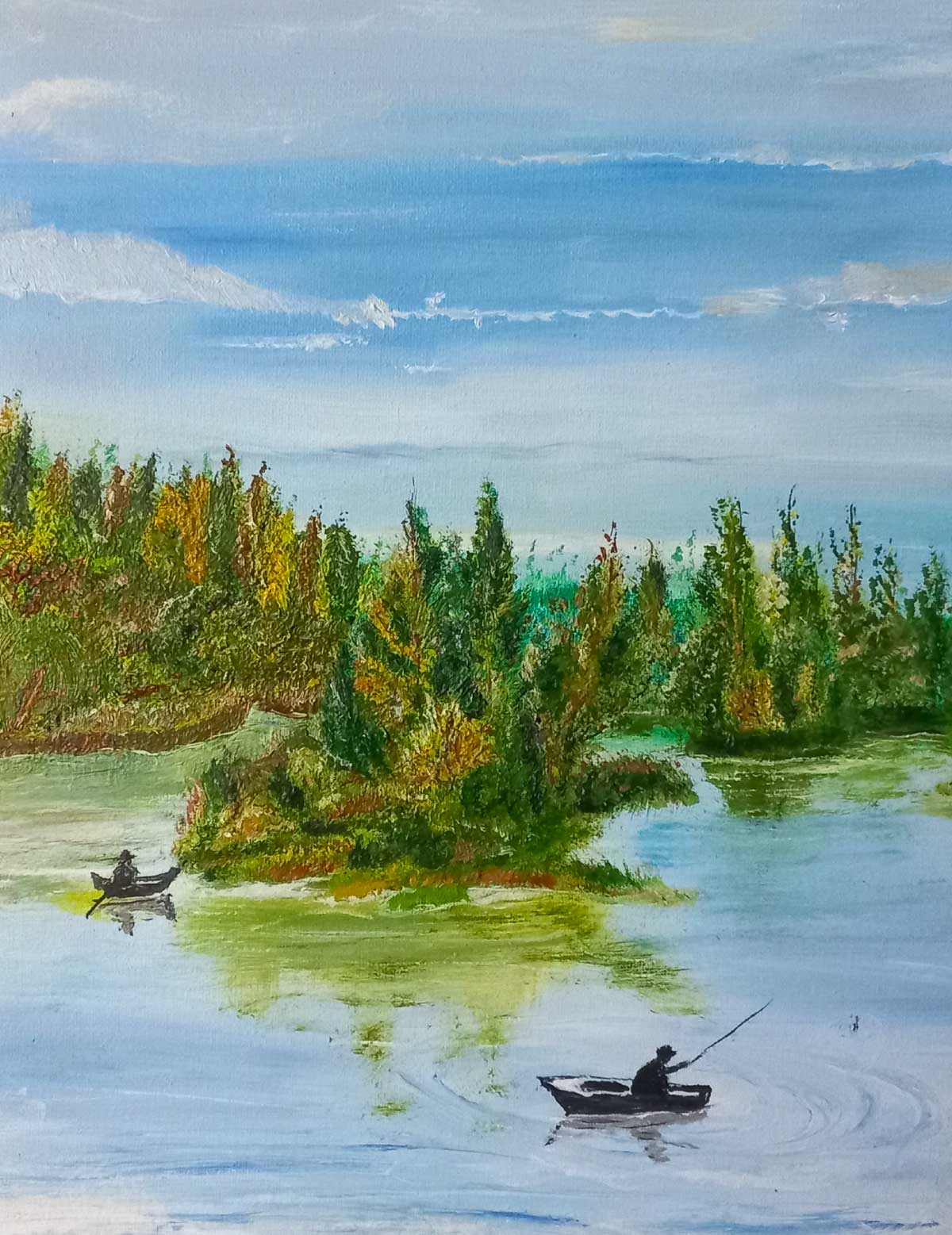 Fishermen on the Sluch River